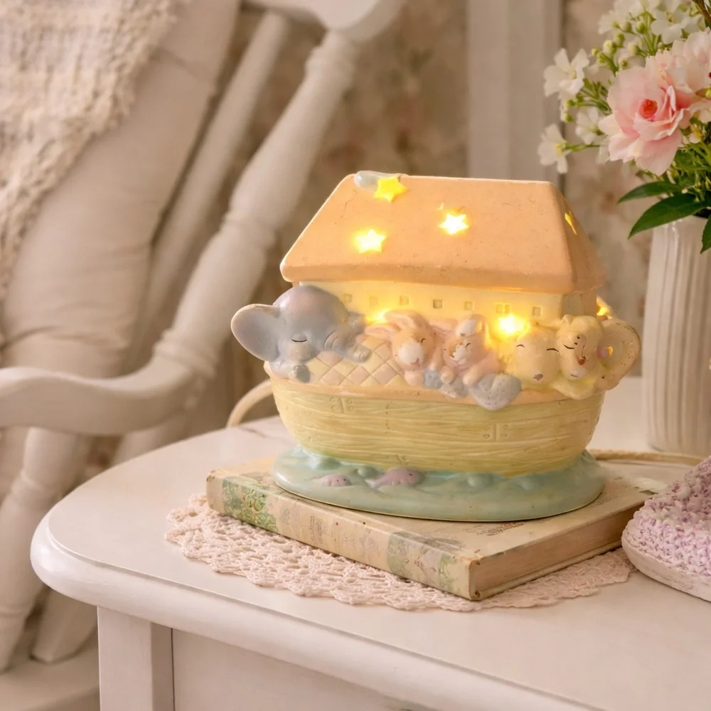 Michel & Co Noah’s Ark Ceramic Nightlight Pastel Multicolor David Walker